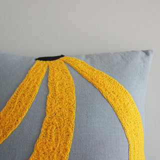 Hand-embroidered Banana Cushion
