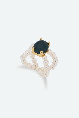 Nonna Pearl Ring - Caviar
