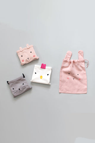Set of 3 Slips with Pouch - Cheeky Friends