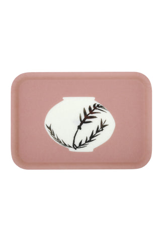 Traditional Korean Pottery Pattern Tray - Bamboo / Dusty Pink
