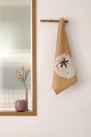 Wall Hanging - Traditional Korean Pottery with Grapevine Decoration / Dark Beige