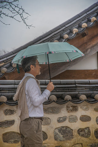 Folding Umbrella "Dancheong" - Teal Green
