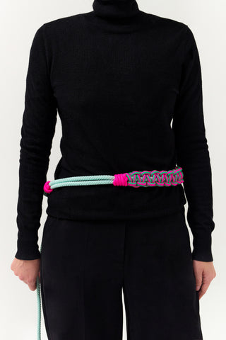 Maedeup (Korean Knots) Dog Collar & Leash Set - Pink & Mint