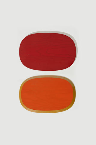 Reversible Ottchil (Korean Lacquer) Serving Platter - M / Red