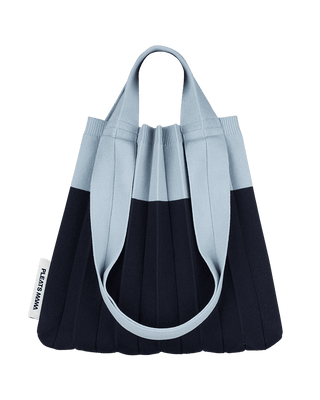 Knit Pleated 2-Way Shopper Bag made from Recycled Ocean Plastic - Navy