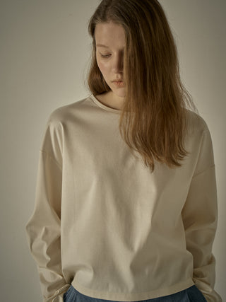 Silket Cotton Long Sleeve T-Shirt - Ivory