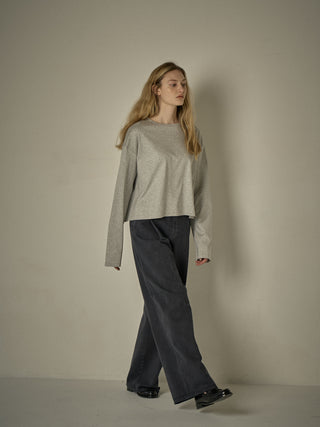 Silket Cotton Long Sleeve T-Shirt - Grey