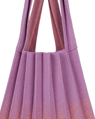 Knit Pleated Shoulder Bag made from Recycled Ocean Plastic - Glitter Orange