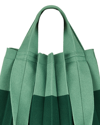 Knit Pleated 2-Way Shopper Bag made from Recycled Ocean Plastic - Olive