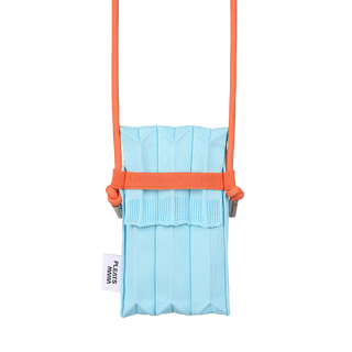 Knit Pleated Phone Bag made from Recycled Ocean Plastic - Blue