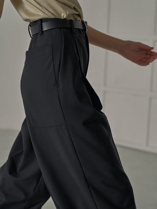 Weite Hose aus Sommerwolle - Schwarz