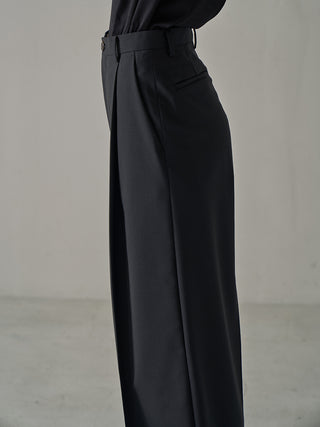 Weite Hose aus Sommerwolle - Schwarz