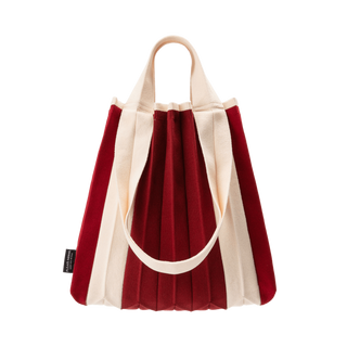 Knit Pleated 2-Way Shopper Bag made from Recycled Ocean Plastic - Red