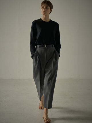 Round Wool Pants - Charcoal