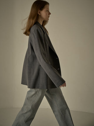 Summer-Wool Relaxed Jacket - Charcoal