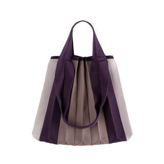 Knit Pleated 2-Way Shopper Bag made from Recycled Ocean Plastic - Chuja Violet
