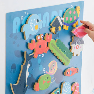 Creative Bath Toy Set (Bath Stickers + Poster) - Aquarium