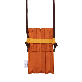 Knit Pleated Phone Bag made from Recycled Ocean Plastic - Tangerine