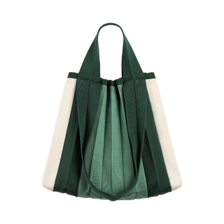 Plissierte 2-Way-Shopper-Tasche aus recyceltem Meeresplastik – Bijarim Grün