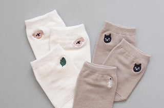 Set of 2.5 Low Cut Socks - Koala & Cat
