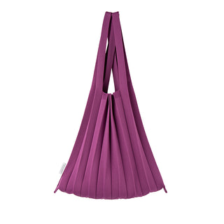 Knit Pleated Shoulder Bag made from Recycled Ocean Plastic - Violet
