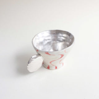 [Echtes Silber] Handgefertigte Keramiktasse "Silver Linings"