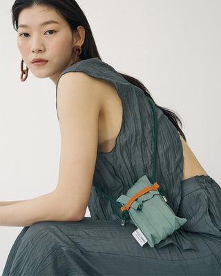 Knit Pleated Phone Bag made from Recycled Ocean Plastic - Sage